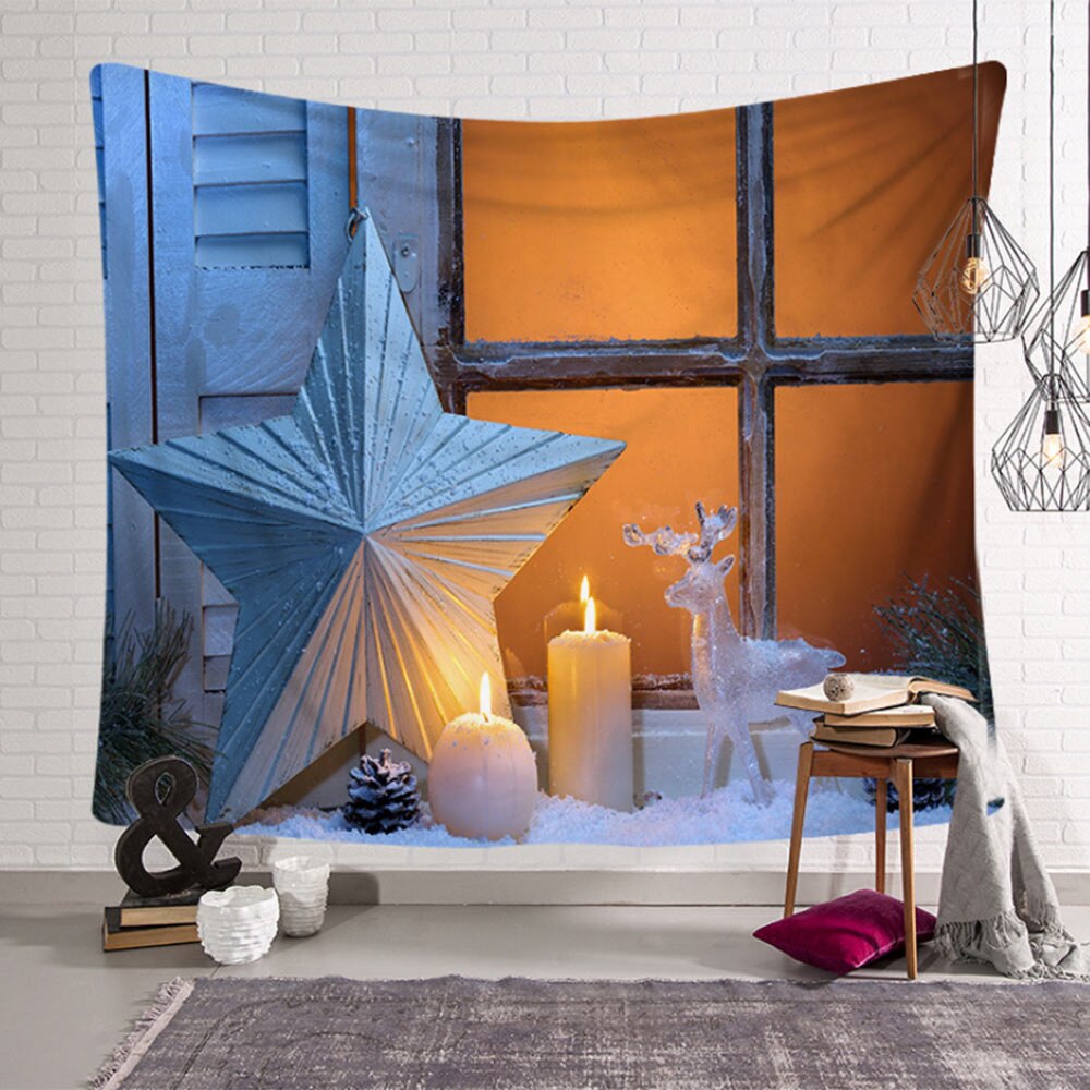 Fuwatacchi 95x73cm Christmas Tapestry Wall Hanging Background Cloth Decor Polyester Christmas Home Room Wall Decoration: HGSFZ0013CC