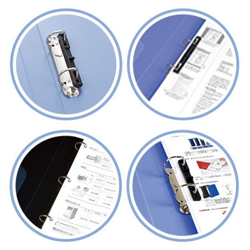 A4 Office File Folder 2 Holes D-Shape Loose Leaf Binder Document Holder Storage T8DB