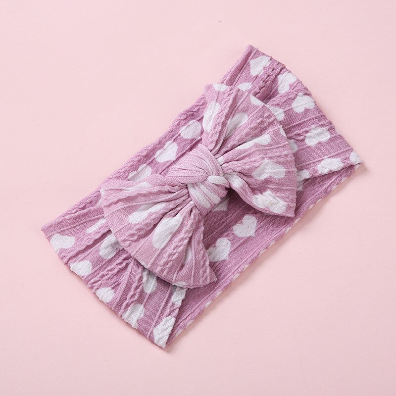 Fascia per bambini Nylon ragazze stampa floreale copricapo treccia bambini turbante elastico cavo accessori per capelli per neonati fascia per capelli morbida: 5