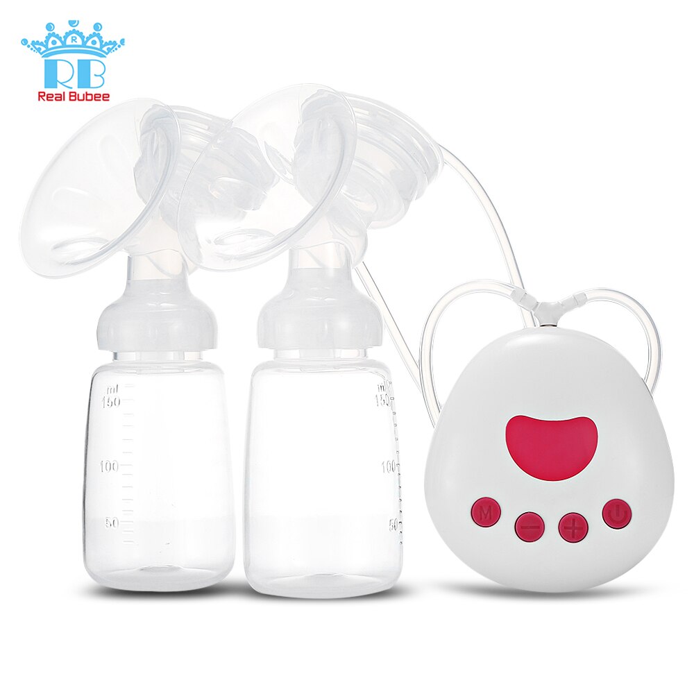 Real Bubee Automatic Baby Feeding DoubleUSB Electric Breast Pump Milk Pumps Infant Breastfeeding with Milk Bottle Cold Heat Pad