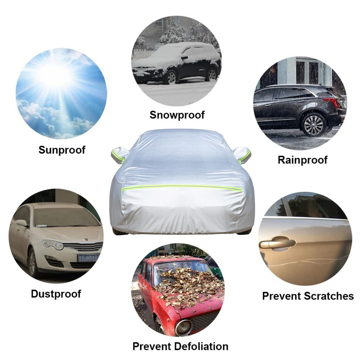 Car-Covers Protector Full Body Covers Reflective Strip Outdoor Waterproof on Car Cover Universal For Sedan SUV Auto Accessories