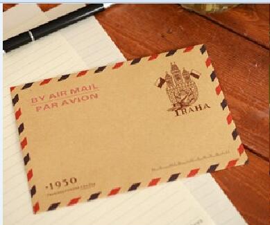Enveloppes Vintage en papier Kraft, pour Invitations d&#39;affaires, carte postale, lettre, portefeuille pour , papeterie par courrier aérien, 10 pièces: Default Title