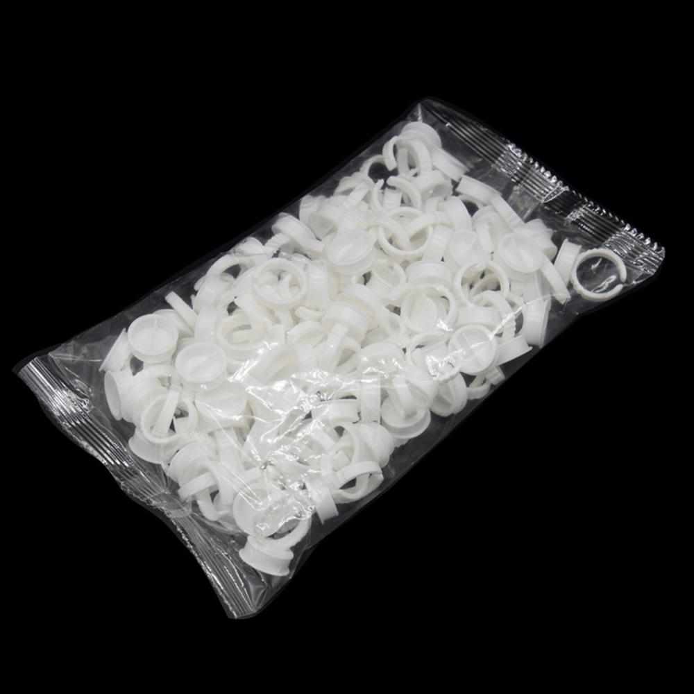 Anillos de pegamento para pigmento Microblading, soporte para tinta de tatuaje S/M/L, accesorios de maquillaje para cejas, tazas de pegamento para extensión de pestañas, 100/1000 Uds.