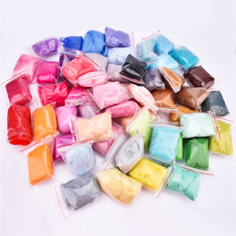 50/36 Color Wool Felt Kit Handle Wool Felting Tools Handmade Felt Needle Set DIY Felting Fabric Materials Handcraft
