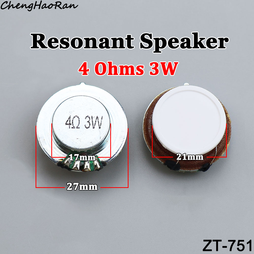 1pc 27mm 4r 3w /44mm 8r 10w resonansvibrationshøjttaler stereohøjttaler vibrationshøjttaler vbro-højttaler 4r 3w /8r 10w watt højttaler: Sølv