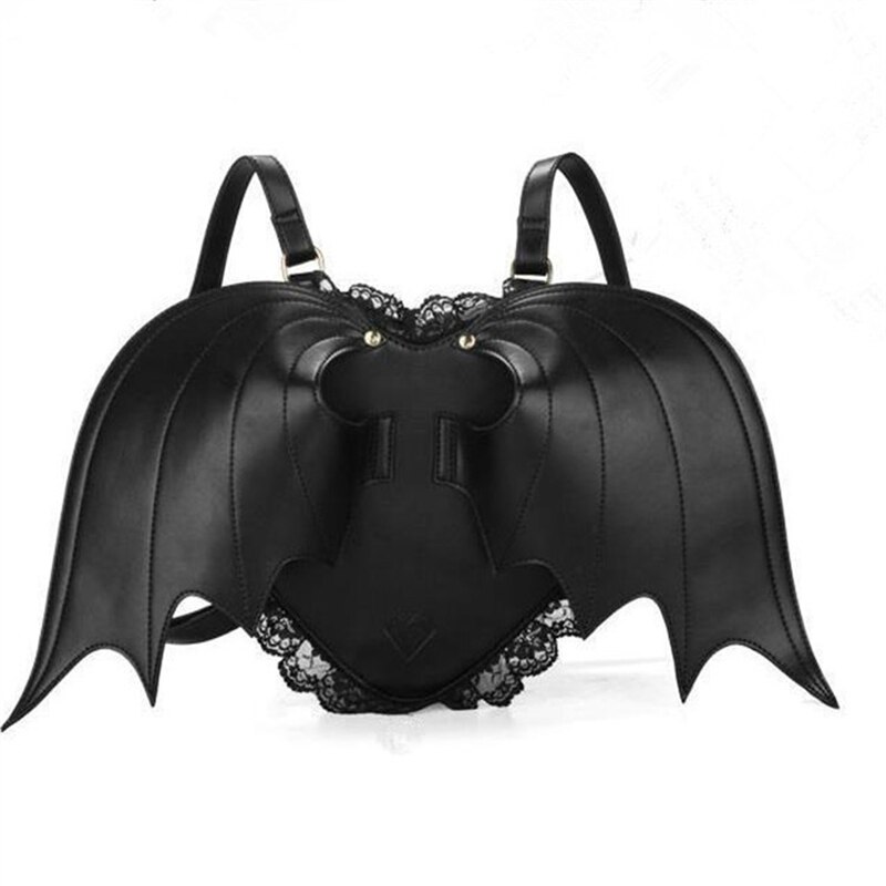 Bat Wing Backpack For Women Girl Punk Style School Bag Angel Wings Backpack 2022 Bags: Default Title