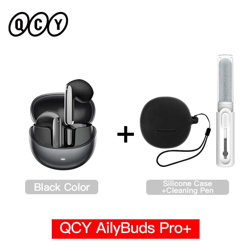 QCY HT10 AilyBuds Pro+ ANC Bezprzewodowe słuchawki douszne Hi-Res Audio z mikrofonem LDAC 6 AI HD Call Headset Bluetooth 5.3 Dual Connect Earbuds: Brązowy