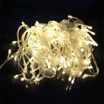 Guirlande lumineuse rideau Led d&#39;extérieur, 5M, 0.4 à 0.6m, décoration de noël, mariage, , fête, jardin, avant-toit: Warm White Lights