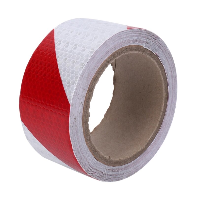 10m x 5cm Safety Warning Tape Reflective Tape Self adhesive Tape Reflective Strip Traffic Reflective Stickers Color: red + white