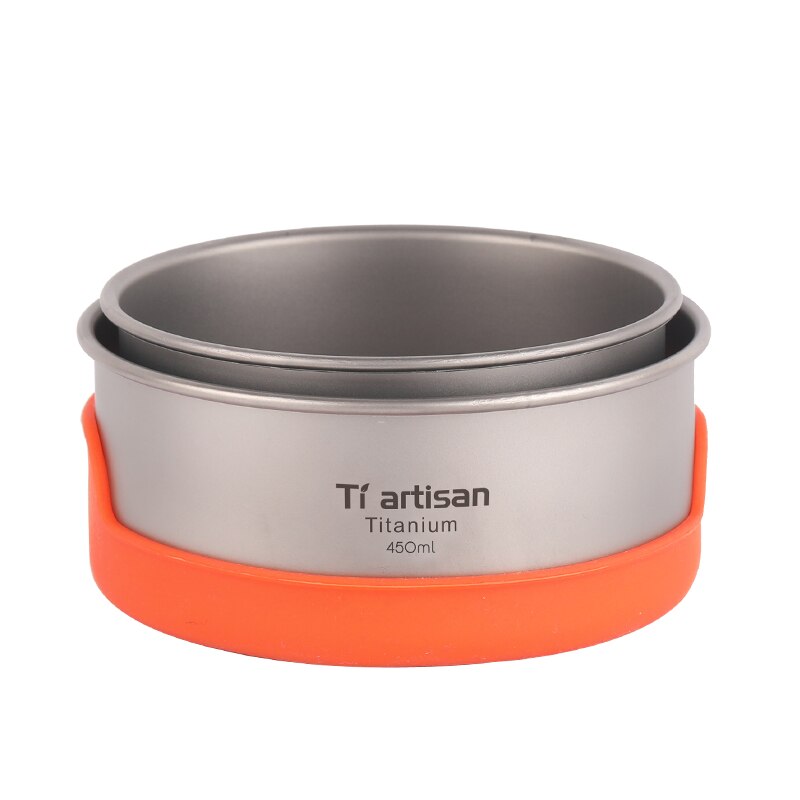 Tiartisan Pure titanium Bowl Camping Bowl Pan Pot Tableware Cookware 400ml or 450ml