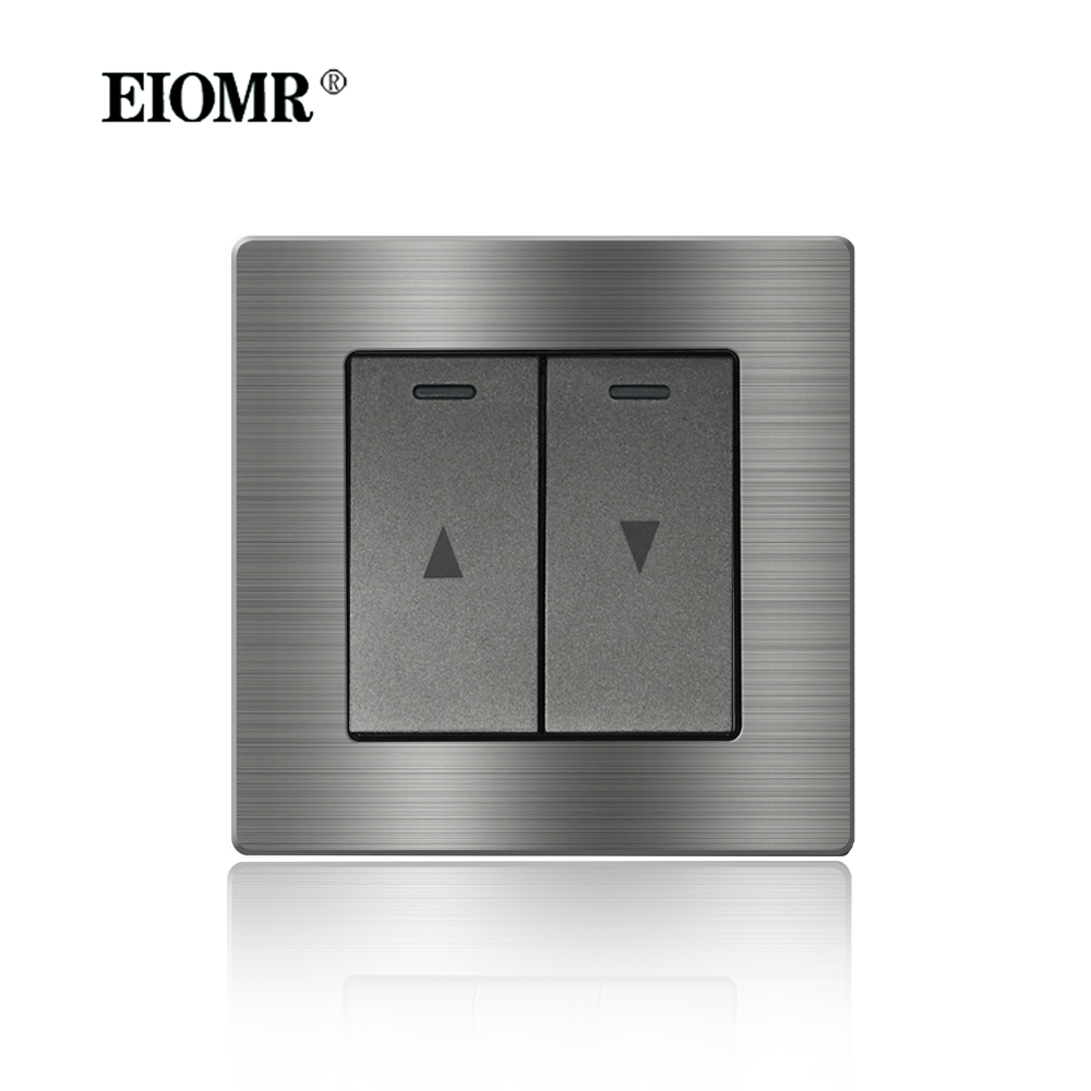 EIOMR France Standard Prise Électrique Gris En Alliage D'aluminium Panneau Interrupteur Rj45 Tv 220V 16A Prises Murales pour Appareil Ménager