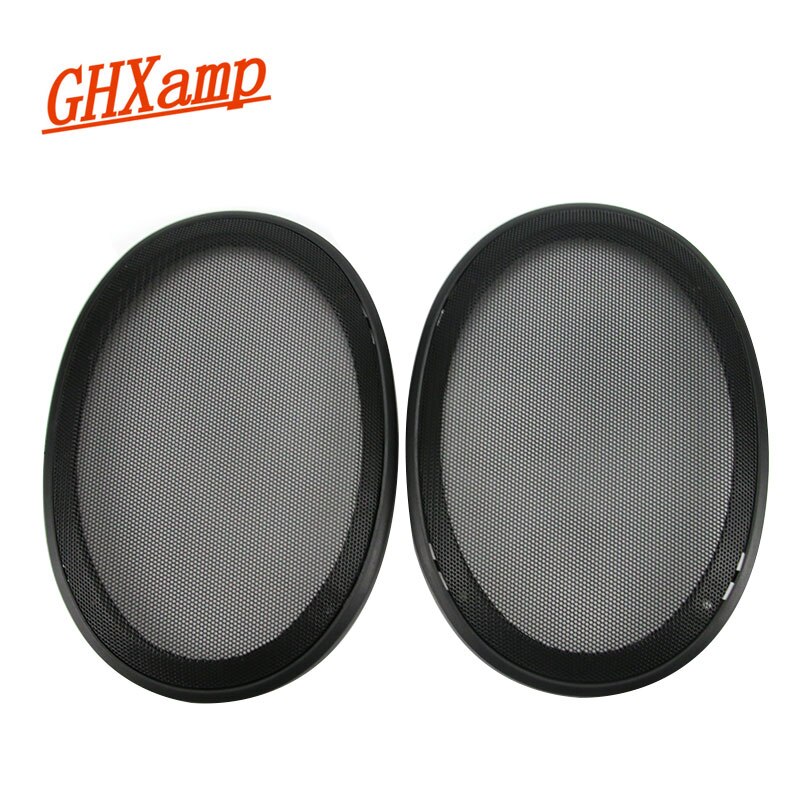 GHXAMP 2PCS 6*9 pollici Auto Altoparlante Recinzione di Maglia Netto Coperchio di Protezione Griglia Della Maglia di Plastica frame + Metallo copertura