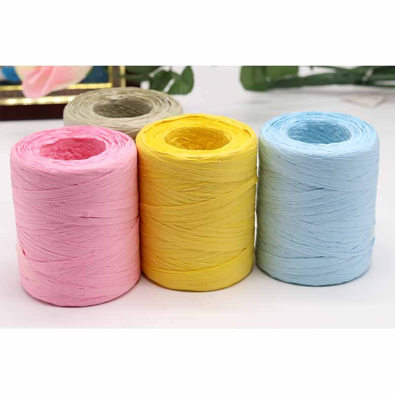 180 m/rolka bawełna rafia przędzy na drutach kapelusze letnie torby dzianiny szydełka DIY Handmade Craft dzianina nici