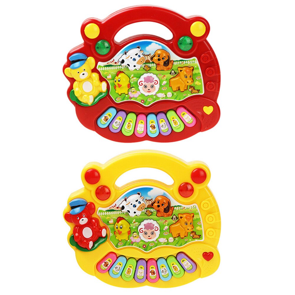 Elektrische Toetsenbord Speelgoed Knipperende Instrument Baby Animal Farm Musical Knippert Speelgoed Grappige Kleurrijke Light-Emitting Kinderen Speelgoed