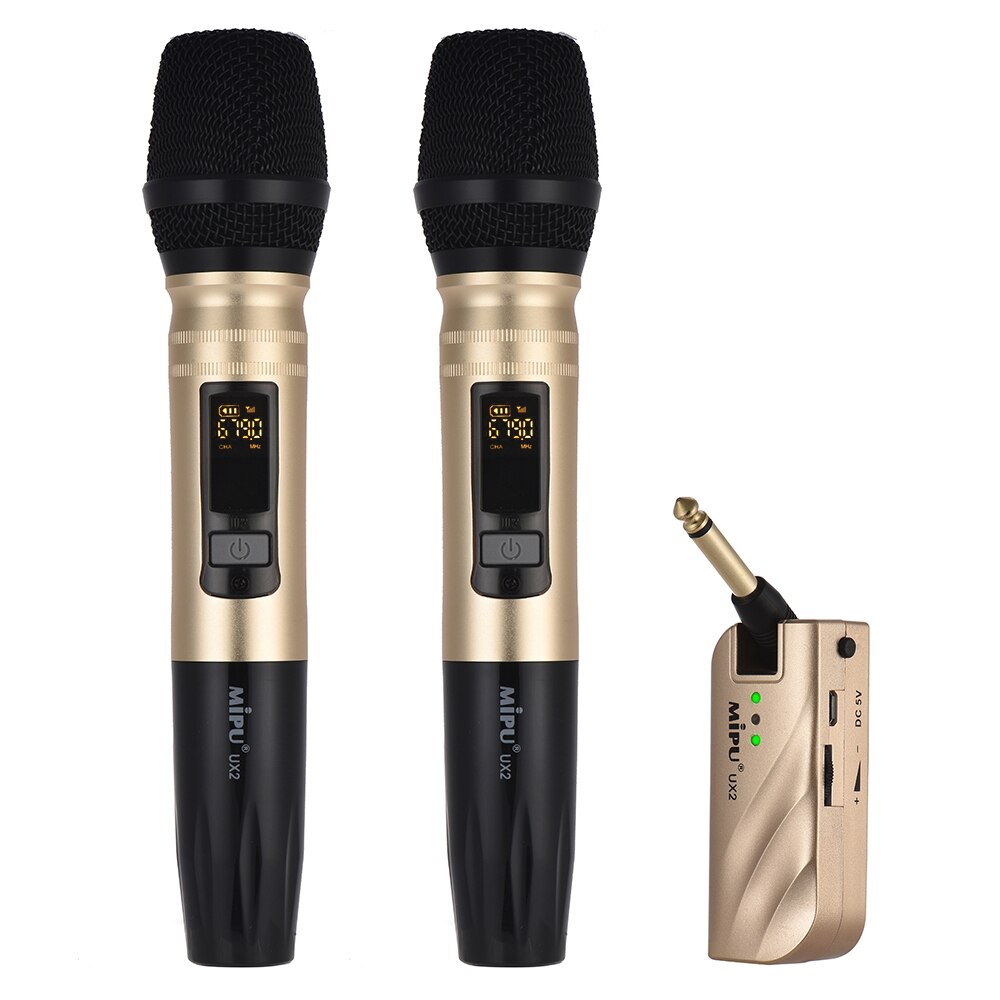 Wireless Handheld Microphone UHF Dual Frequency Mic System for Karaoke Meeting Speech Home Entertainment