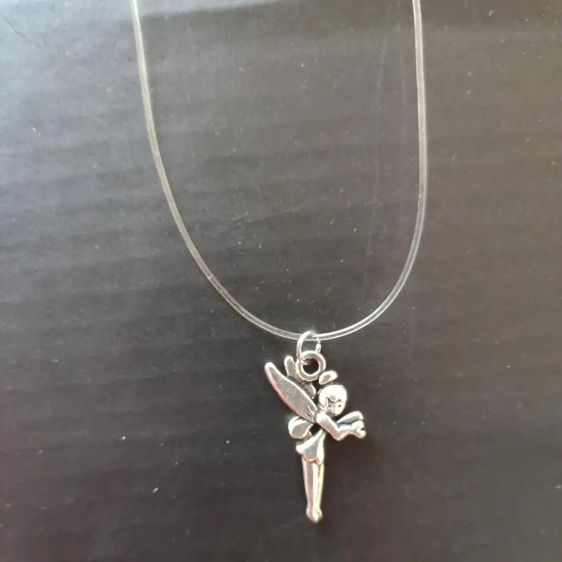 5-kleuren oogverblindende zirkoon ketting onzichtbare transparante vislijn eenvoudige hanger ketting sieraden voor vrouwen parel sieraden