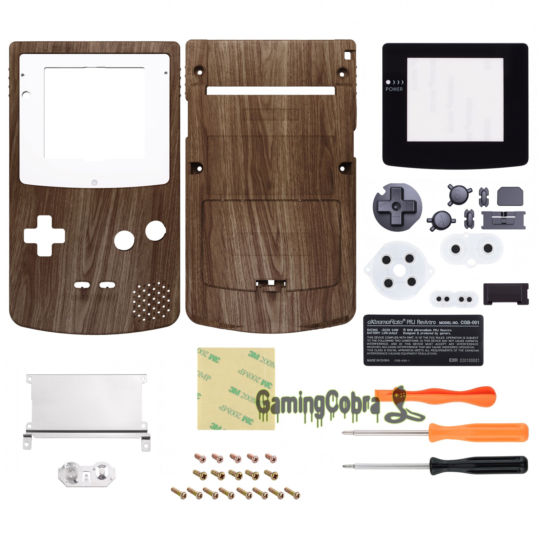 Ips Klaar Verbeterde Gbc Vervanging Volledige Shell W/Knoppen Voor Gameboy Color-Compatibel Met Zowel Ips & Standaard lcd: Wood Grain