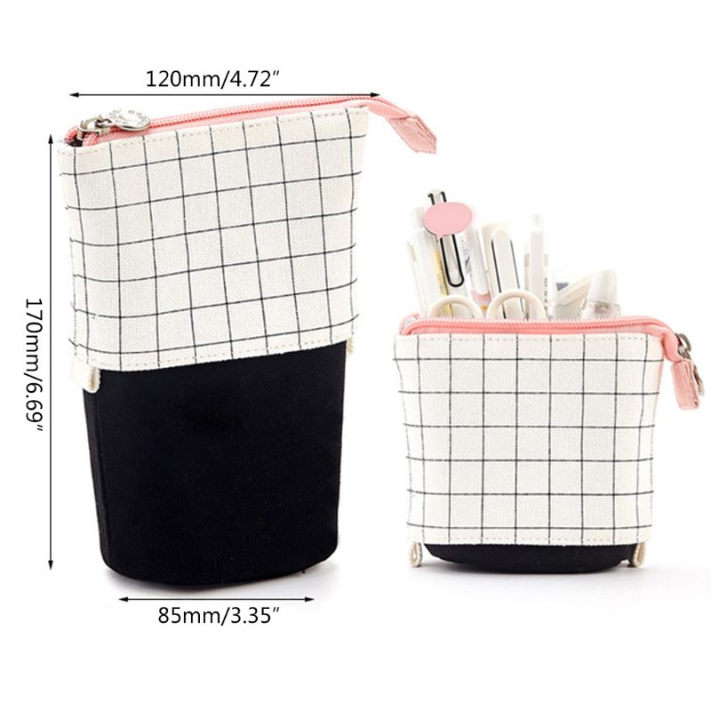 Stand Up Pencil Holder Telescopic Pencil Case Pen Box Stationery Pouch Bag Portable for School