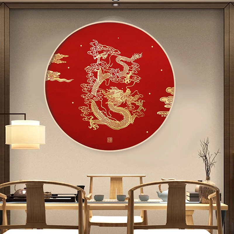 Chinese Cross Stitch Kits Embroidery Needlework Sets Dragon and Phoenix Are Golden and Rich Printe Patterns Cross Stitch Thread