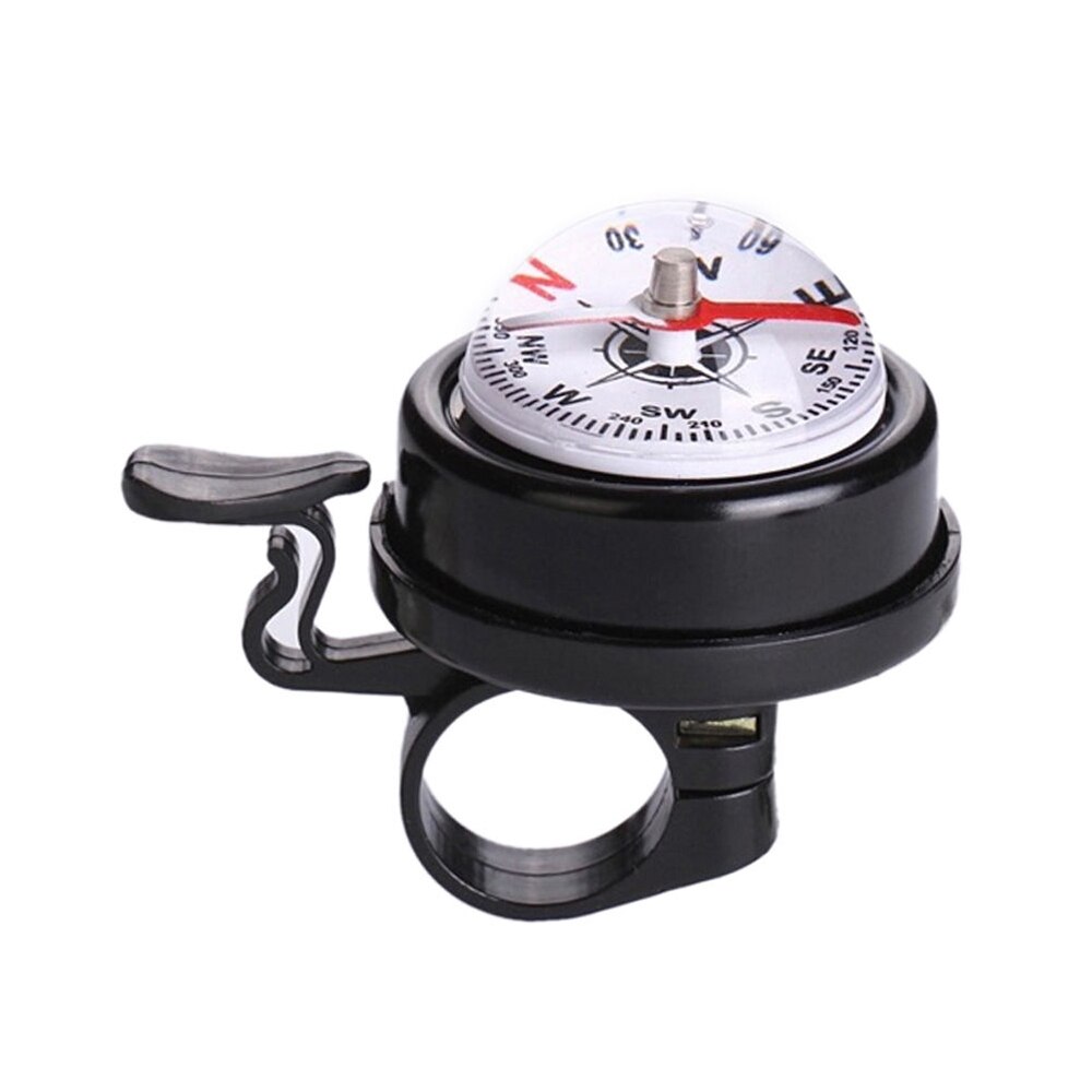 Dzwonek rowerowy kierownica roweru górskiego dzwonek z kompasem wioślarz kolarstwo sport kierownica kompas pierścień w dół róg akcesoria rowerowe: czarny