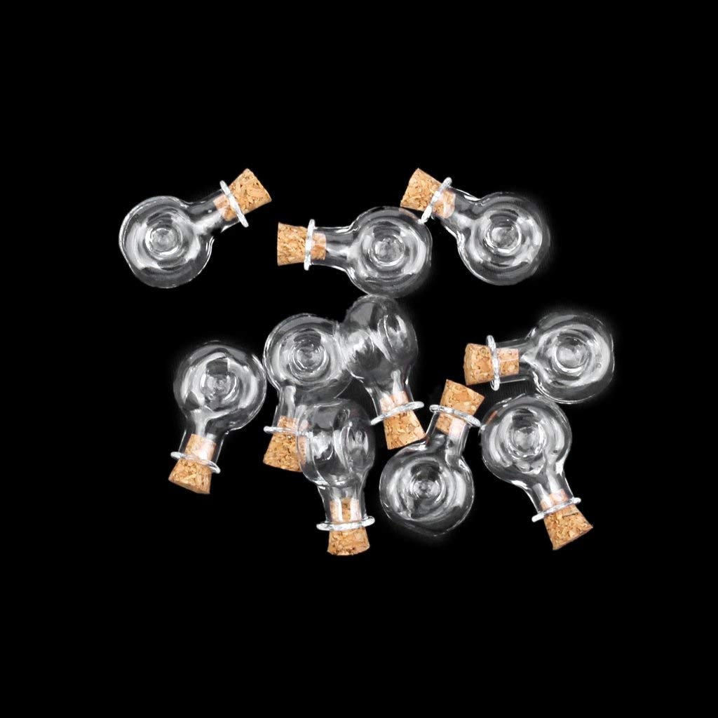 10 stk 1ml pæreformede miniflasker til flere anvendelser korkglasflasker klare minikorkhætteglas gennemsigtige ønskedriftflasker til gør-det-selv