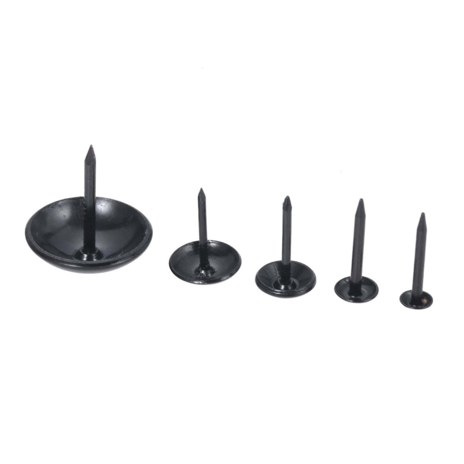 Chinchetas de Metal de cabeza redonda para tapicería, tachuelas Vintage, caja de vino, decoración de sofá, 5/7/9/11/19x17mm, color negro, 20/10 unidades