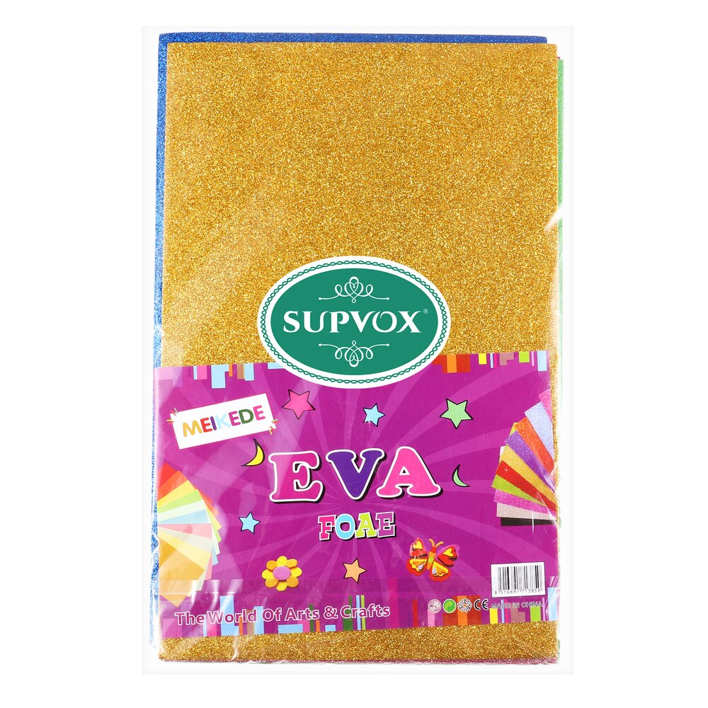 Supvox 10pcs DIY Sheets Colorful EVA Sheets A4 Glittering Paper For DIY Scrapbooking Projects Art Craft Sponge Shiny Sheets