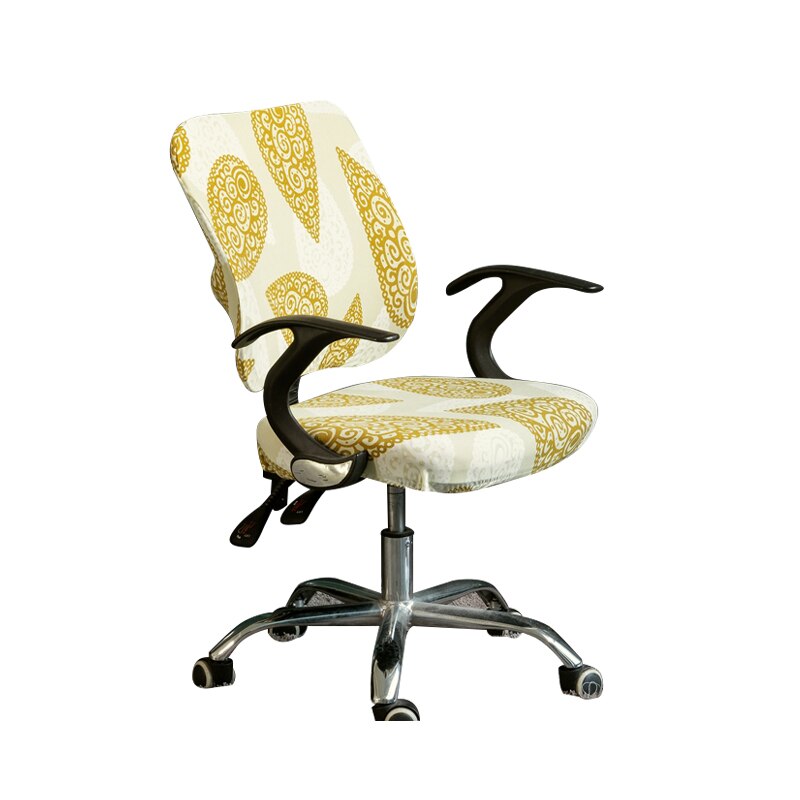 Funda Floral para silla oficina 2 piezas funda de asiento de ordenador LICRA elástica extraíble y lavable fundas para sillón elásticas: A