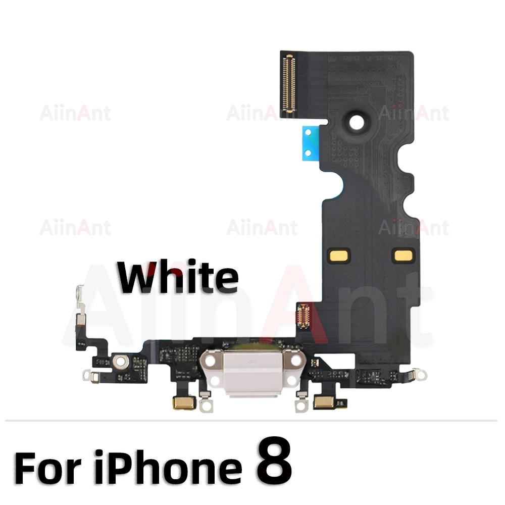 Bodem Usb Charger Port Flex Kabel Voor Iphone X Xs Max Xr 7 8 Plus 7G 8G Dock Opladen Connector Microfoon Flex: 8G White