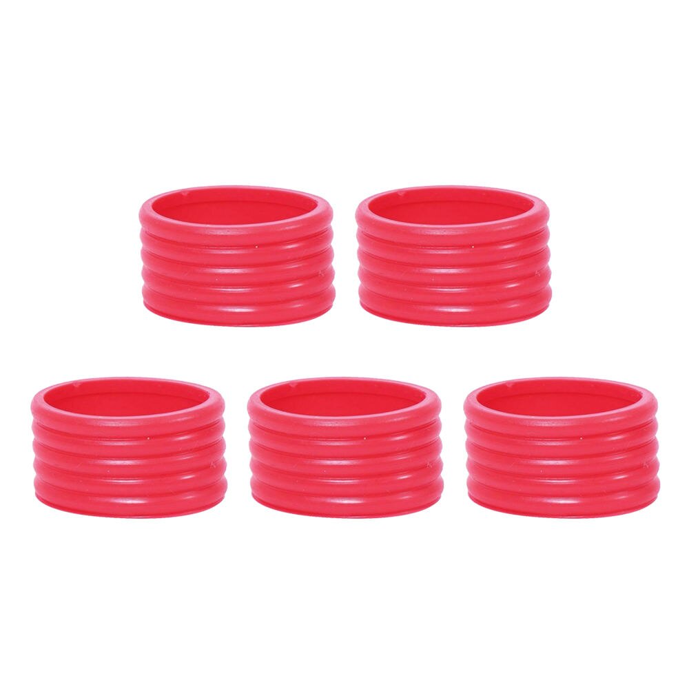 5pcs Tennis Racket Handle Silicone Ring Overgrip Fix Ring Tennis Grip Elastic Protector Absorbing Stretchy: Red