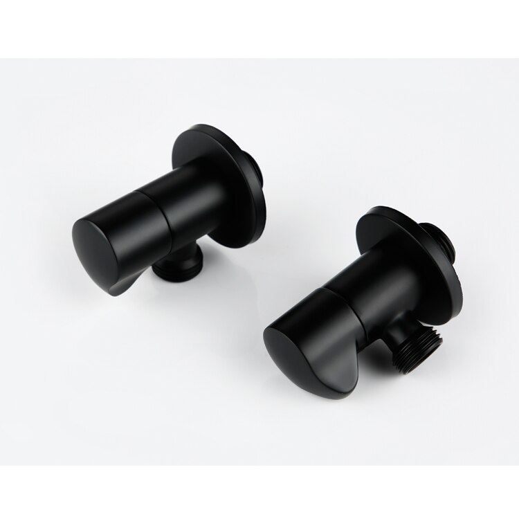 Massief Messing Goud/Zwarte Hoek Kleppen 1/2 "Man X 1/2" Mannelijke Badkamer Bidet Valve Mat Zwart Vulling valve Badkamer Accessoires