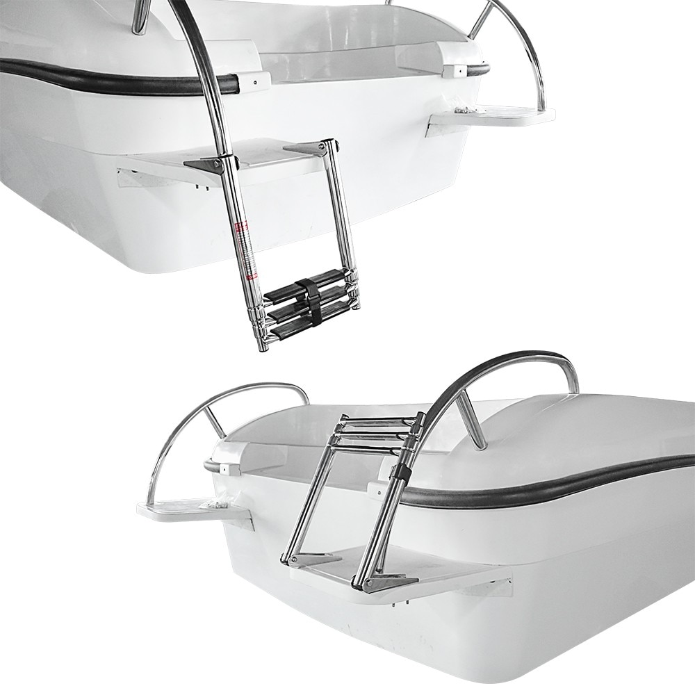 3 Step Stainless Steel Telescoping Marine Boat Ladder Swim Step Over Platform