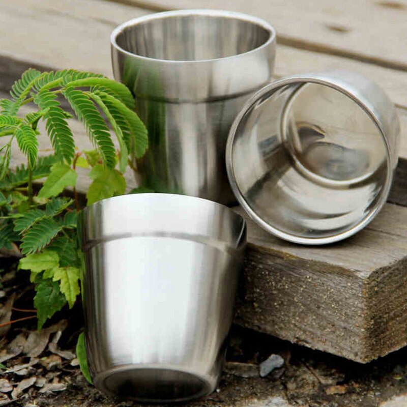 Tiartisan-taza de agua de acero inoxidable para acampar al aire libre, vaso de doble pared para beber vino, café, RC368, 1/2/3 Uds.