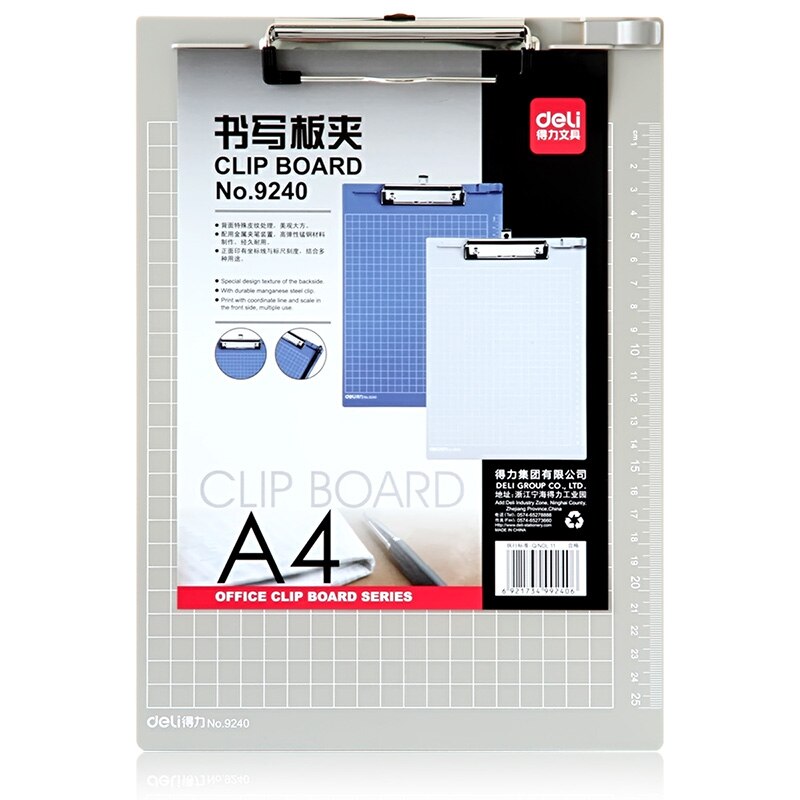 A4 Clipboard With Ruler PP Writing Pad Desk Document Folder Board School Office Stationery Binder Clip Board