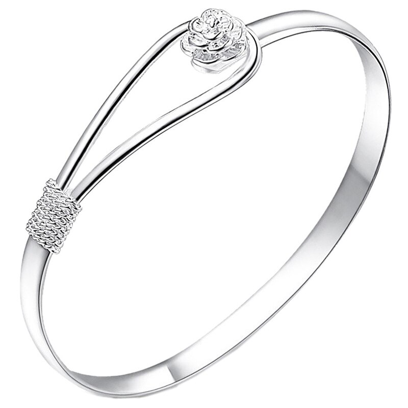 Frauen Attraktive Einfache Rose Manschette Armreif Armband Große Frauen Armband Schmuck Stil Für Mädchen
