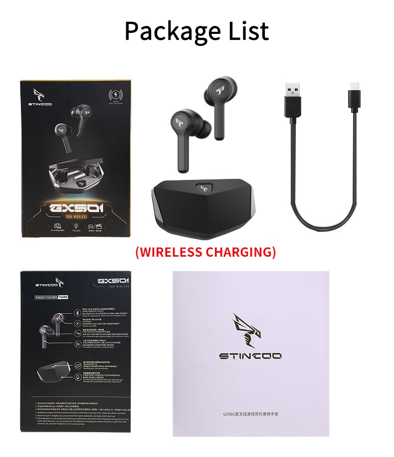 SOMIC TWS Earbuds True Wireless Bluetooth 5.0 Sports Stereophon Handsfree Mini Earbud With Charging Case In-Ear Earphone GX501: Gray Wireless Charge