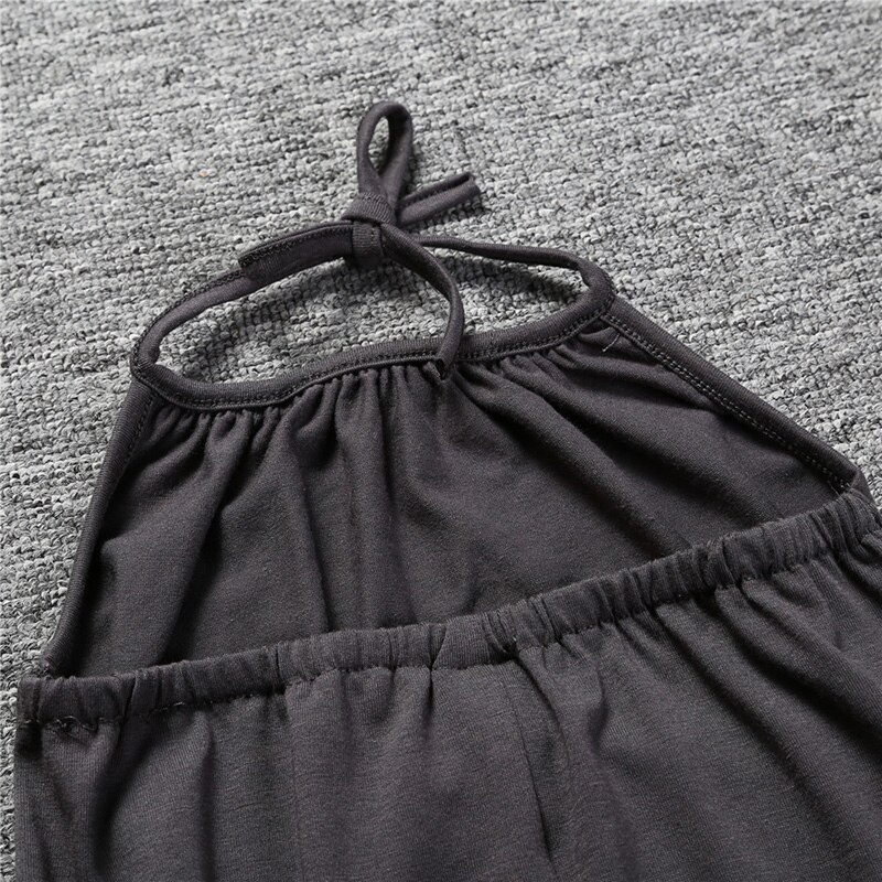Summer Casual Children Girl Jumpsuit Cotton Kids Girl Overalls Drawstring Loose Kids Overalls Solid Color Kids Clothes 3-7 Years