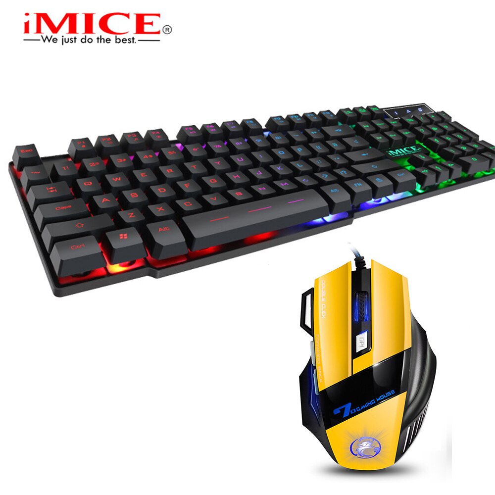 iMice Mouse keyboard set Gaming Keyboard Imitation Mechanical Keyboard with Backlight Wired USB Game keyboards+ Gamer Mice X7