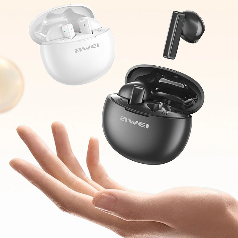 Awei TWS Bluetooth 5.3 słuchawki bezprzewodowe Bluetooth sterowanie dotykowe zestaw słuchawkowy Stereo wodoodporne sportowy zestaw słuchawkowy
