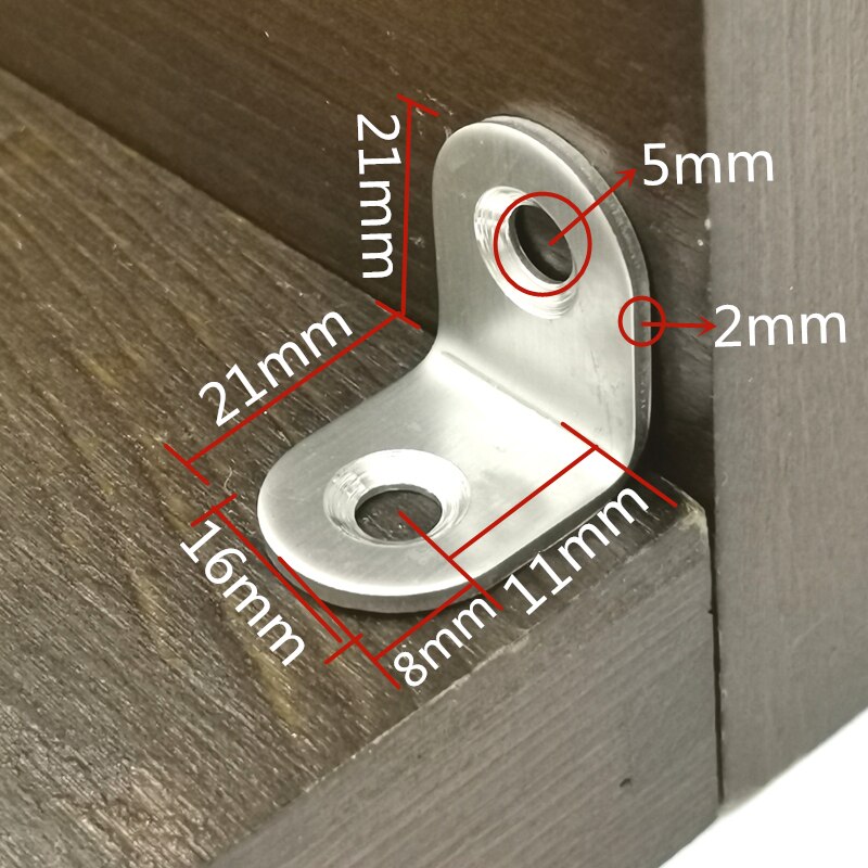 Stainless Steel L-shaped Angle Bracket 90 Degree Holder Furniture Connector Partition Triangle Fixed Block Laminated Bracket: JM16V1