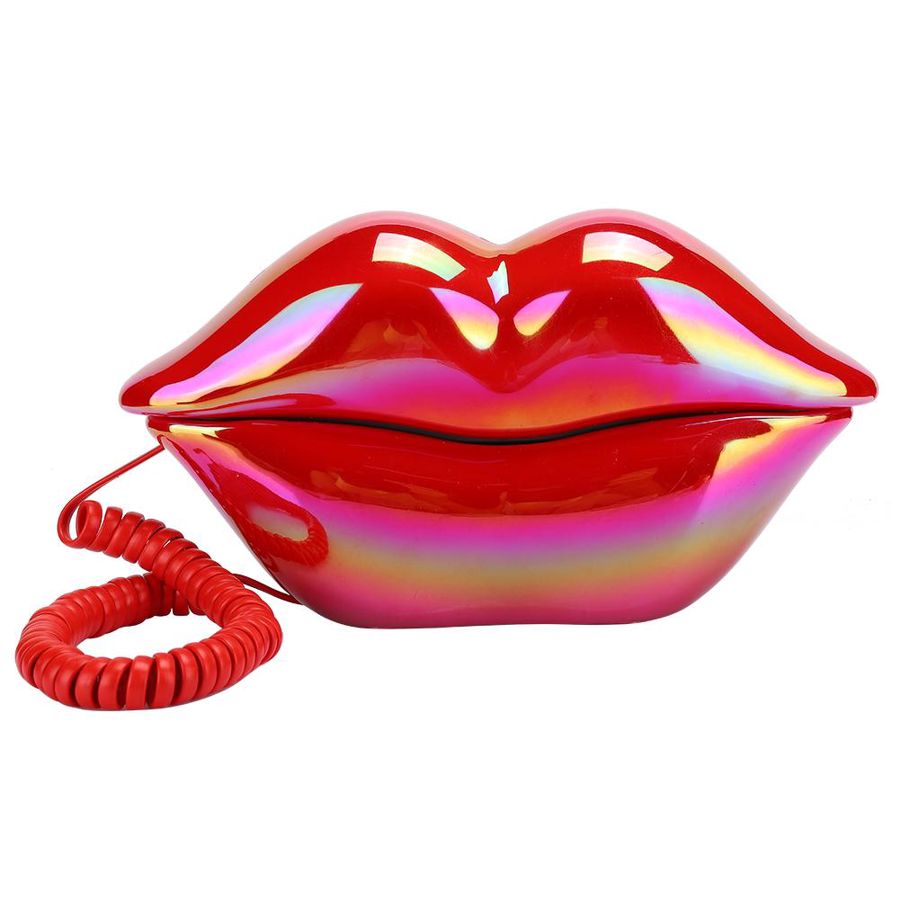 Rode Lippen Vaste Telefoon Europese Desktop Telefoon Voor Thuis Bureau Vaste Telefoon Mond &#39;S Lippen Vorm Telefooncontactpersoon