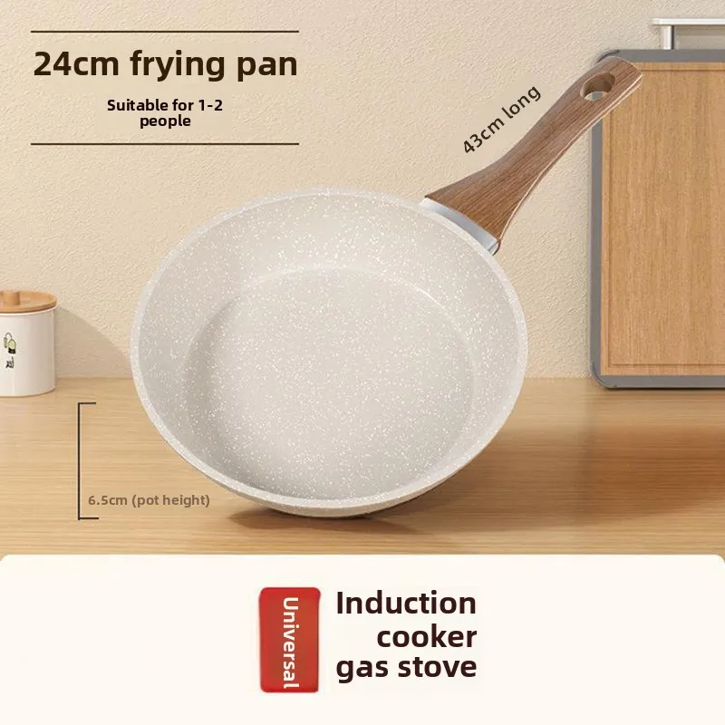 Herde Gasherd Spezielle Töpfe und Pfannen einstellen Maifanshi Antihaft-Pfanne Haushalt Steak Bratpfanne Spiegelei Pfannkuchen Gebratene Induktion: Licht Grau