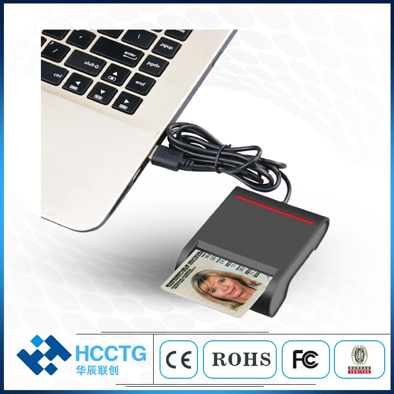 USB Smart Card Reader IC/ ID card Reader PC/SC Smart Card Reader for Window Linux USB Smart Card Reader DCR30