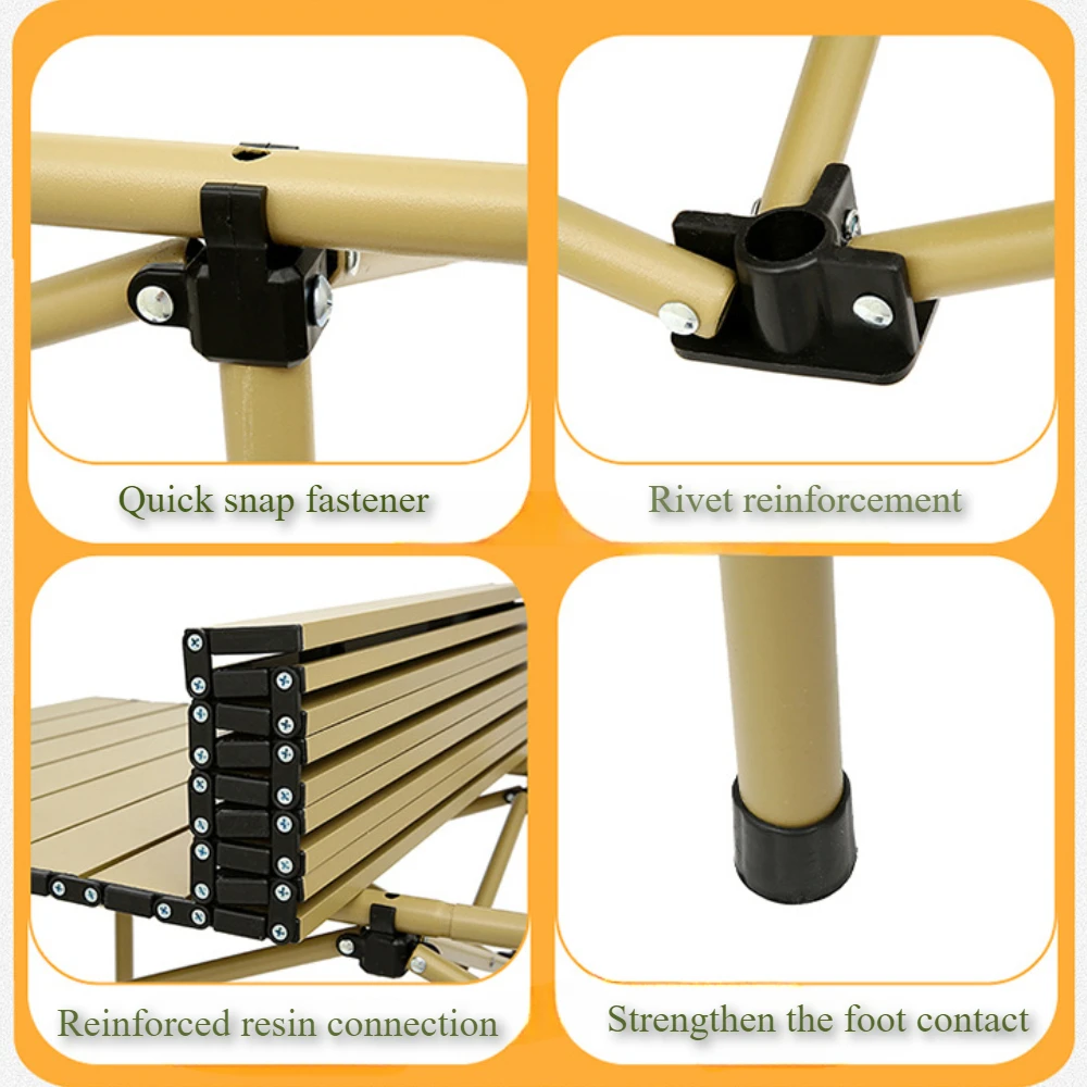 Utomhus fällbord lätt att installera campingbord aluminiumlegering lätta picknickbord bärbara förvaringsbord äggrullar långa skrivbord