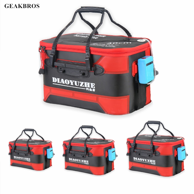 40/45/50cm Portable pliant seau de pêche sacs de pêche poisson porter seau équipement en plein air EVA pêche Camping randonnée seau stockage
