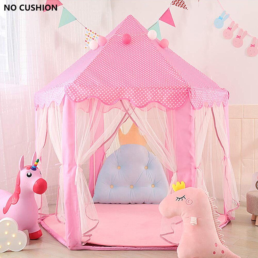 freundlicher Prinzessin Rosa Schloss Zelte Tragbare Jungen Mädchen drinnen draussen Garten Klapp Spielen Zelt Hütte freundlicher Bälle Schwimmbad Spielhaus