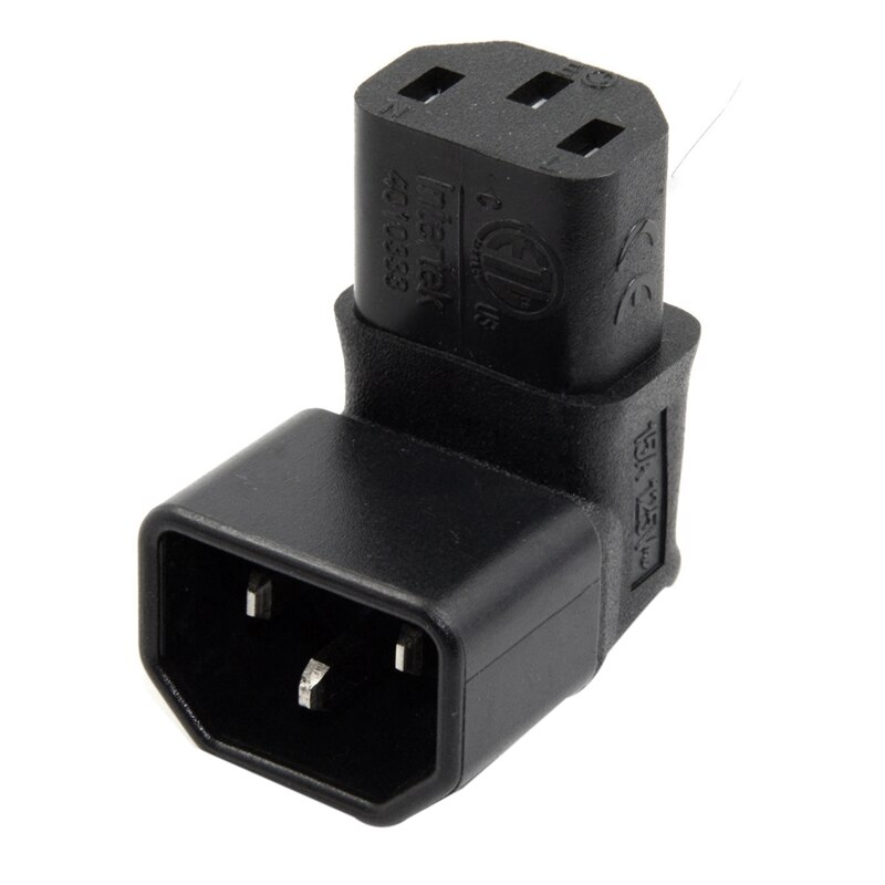 1 Pcs EC Female C13 Power Extension Adapter &amp; 1 Pcs IEC 320 C14 To C5 90 Degree Right Angled Socket Power Adapter