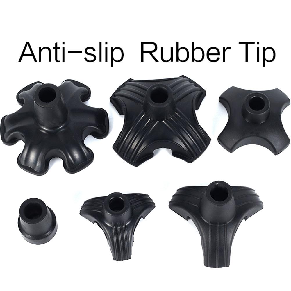 Zichzelf staande Riet Tip Statief Quad Zes-getipt Wandelstok Tip Anti-slip Rubberen Voet Pad Voor wandelstok Wandelen Levert