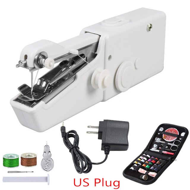Portable Mini Sewing Machine Electric Stitch Mending Clothes Machine Cordless Household Tool Fabric Clothing Kids Cloth: F
