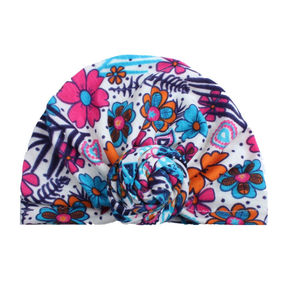 On 1 stk børn vinter varme hatte indien kasket til børn turban hatte solid afslappet skullies hue pige hoved wrap boheme kasket